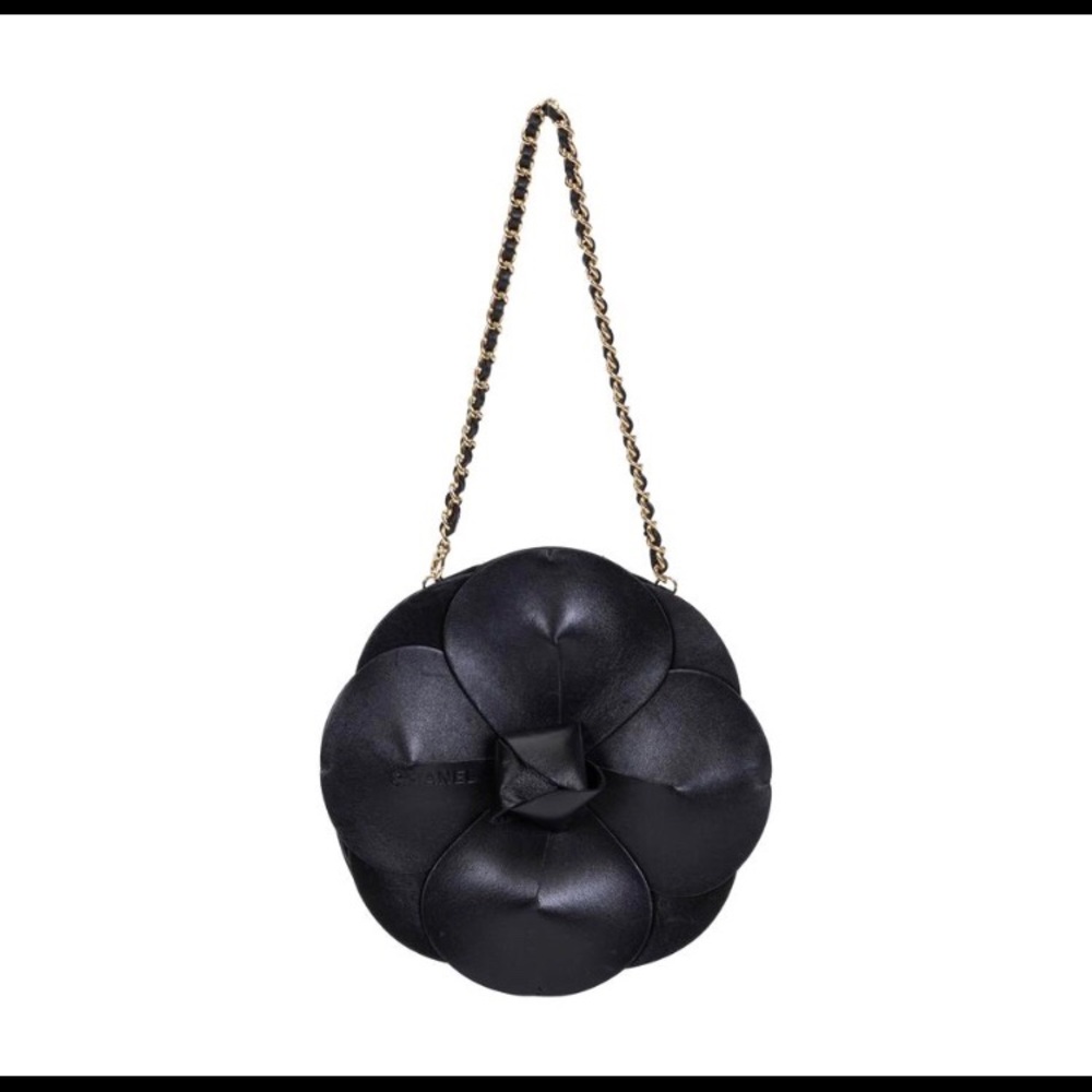 Chanel Camelia runway bag leather and satin